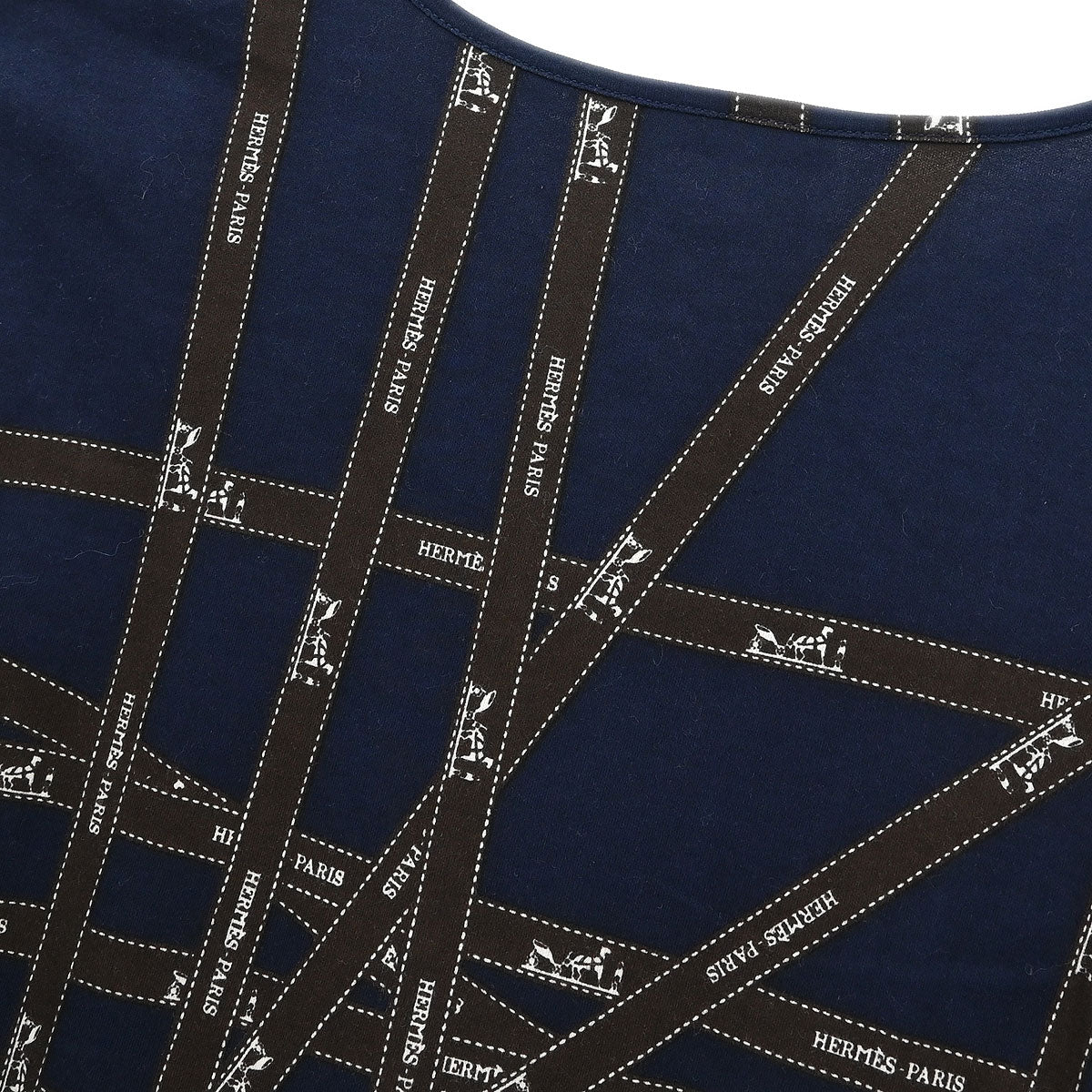 Hermes Long Sleeve T-shirt Top Navy #S