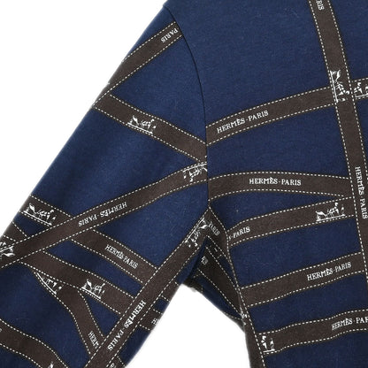 Hermes Long Sleeve T-shirt Top Navy #S