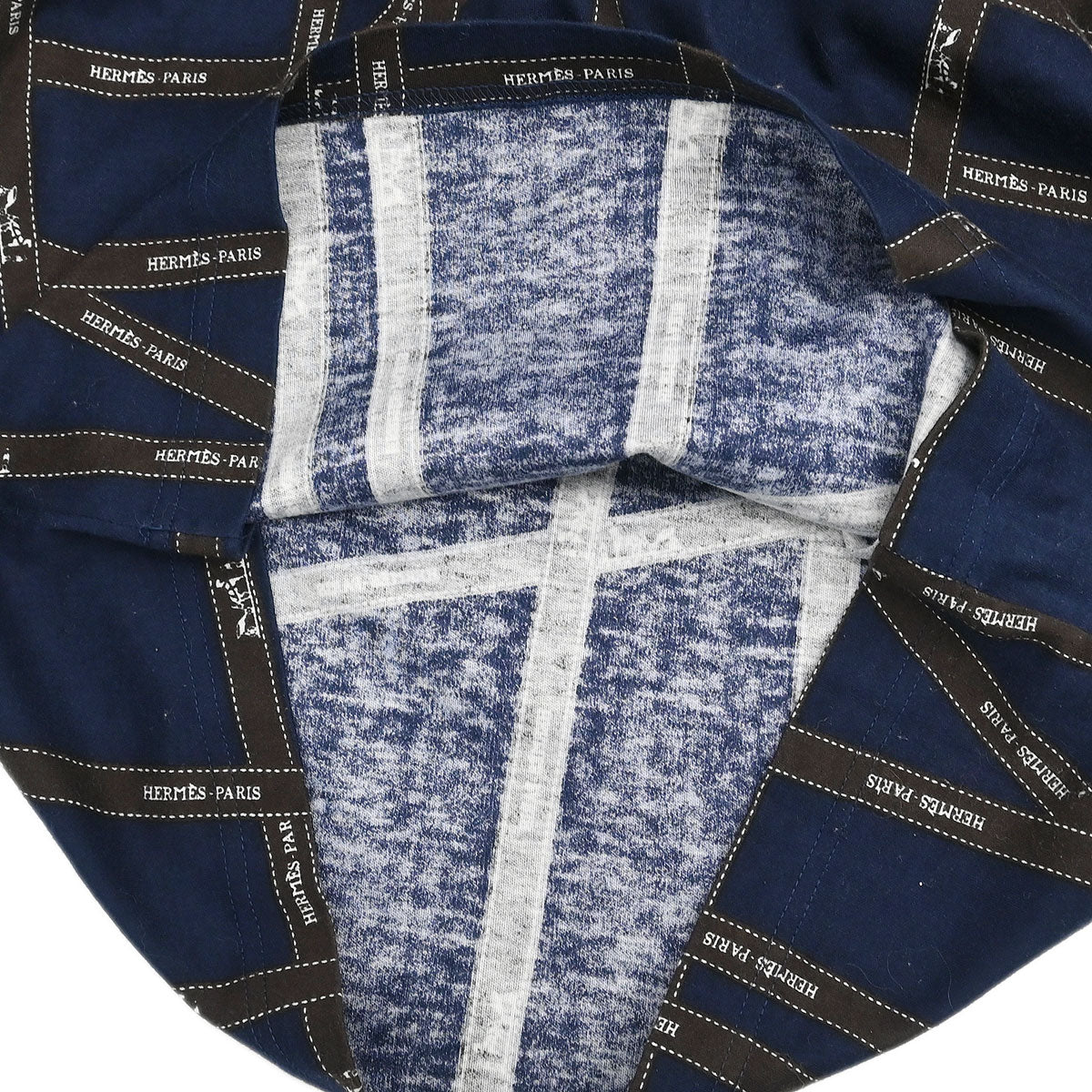 Hermes Long Sleeve T-shirt Top Navy #S