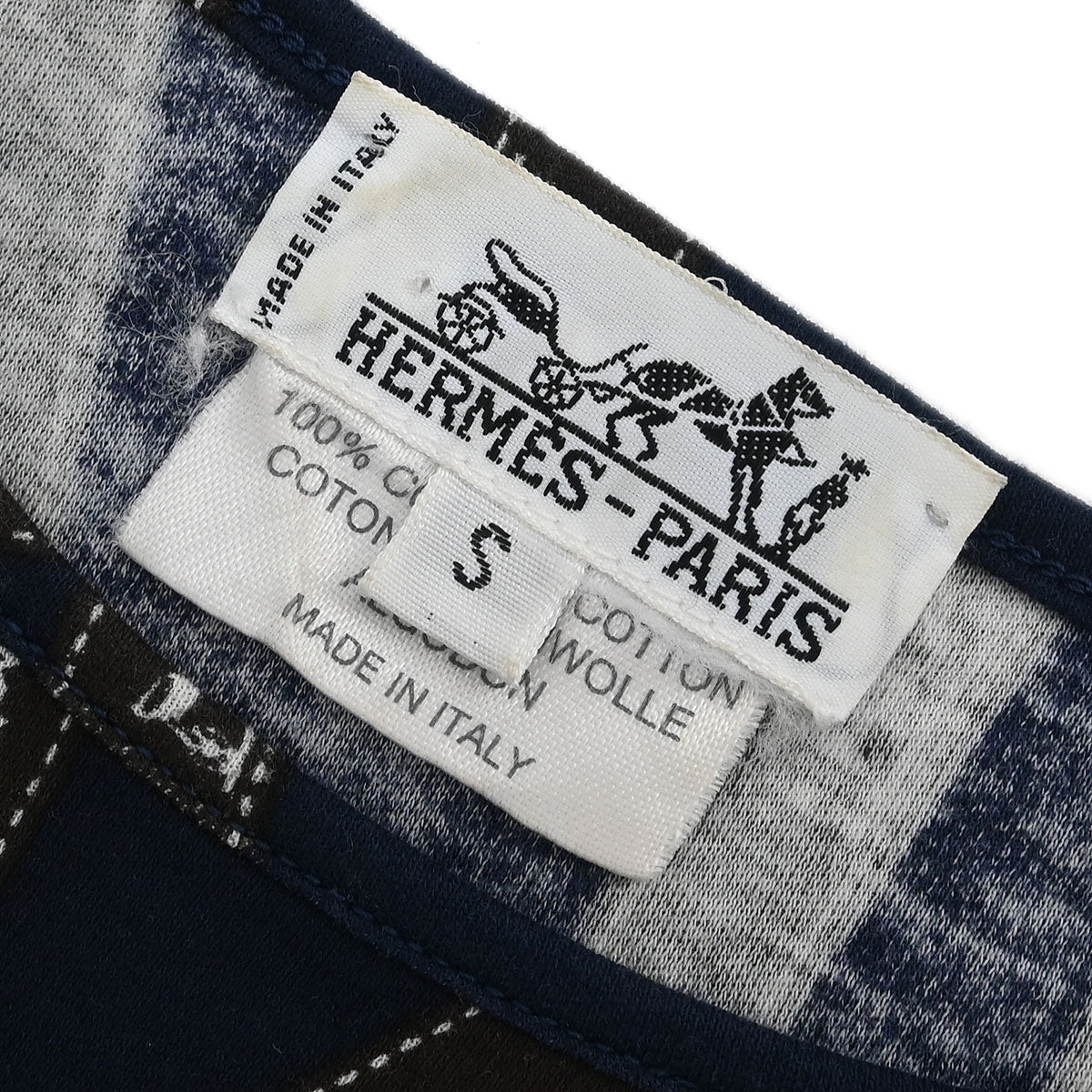 Hermes Long Sleeve T-shirt Top Navy #S