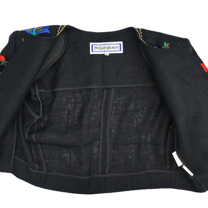 Yves Saint Laurent Collarless Jacket Black #S