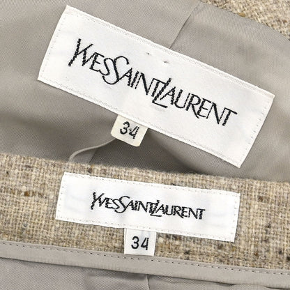 Yves Saint Laurent Setup Suit Jacket Skirt Beige #34