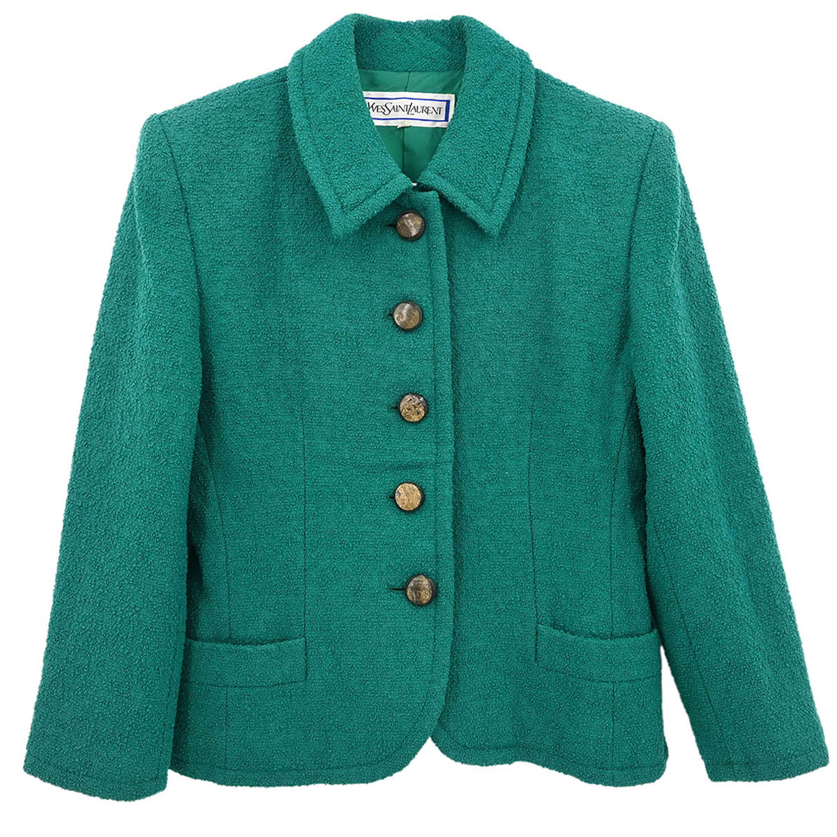 Yves Saint Laurent Single Breasted Jacket Green #L