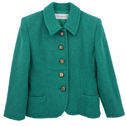 Yves Saint Laurent Single Breasted Jacket Green #L