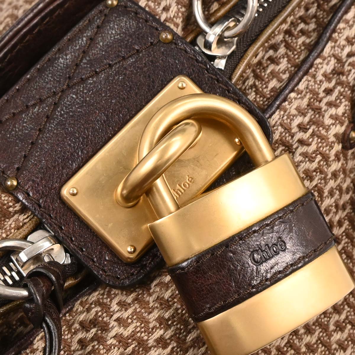 Chloe Brown Fabric Paddington Handbag