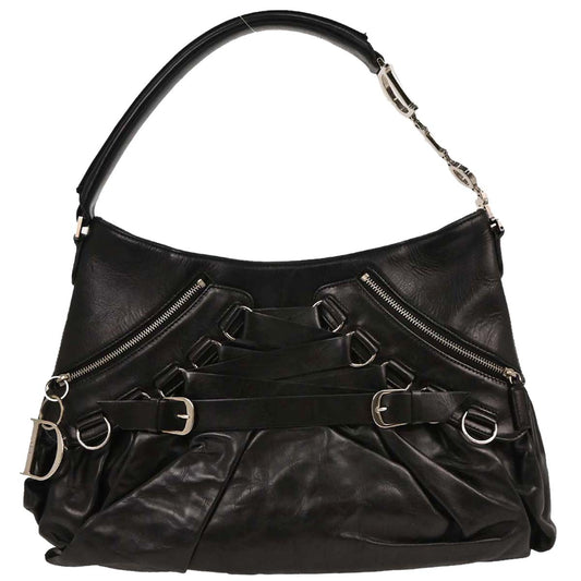 Christian Dior 2004 Black Leather Corset Handbag