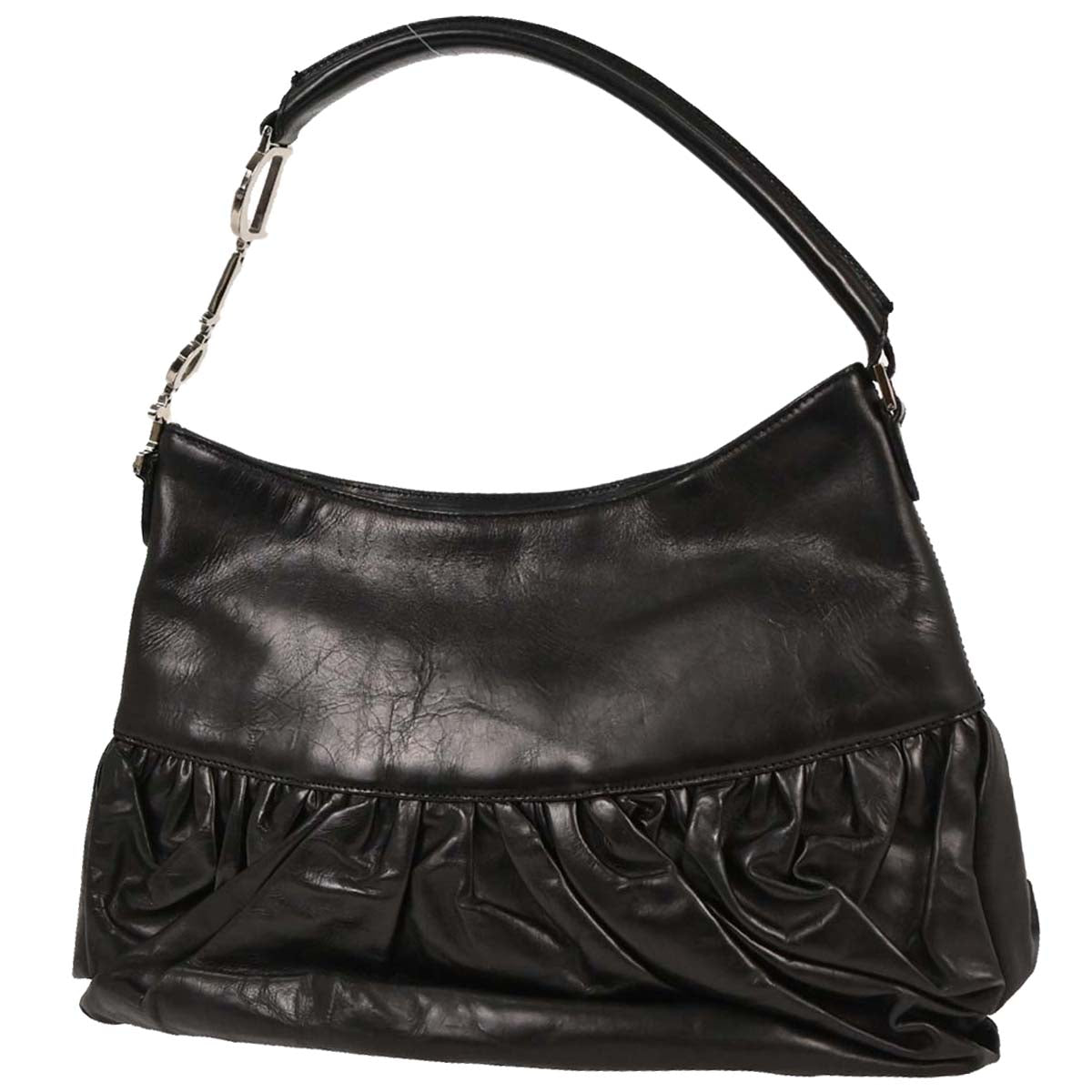 Christian Dior 2004 Black Leather Corset Handbag