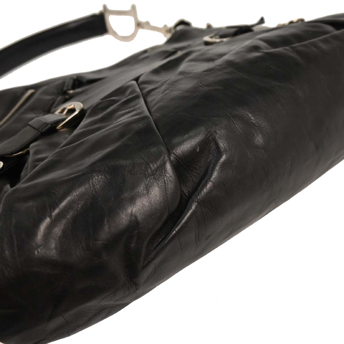 Christian Dior 2004 Black Leather Corset Handbag