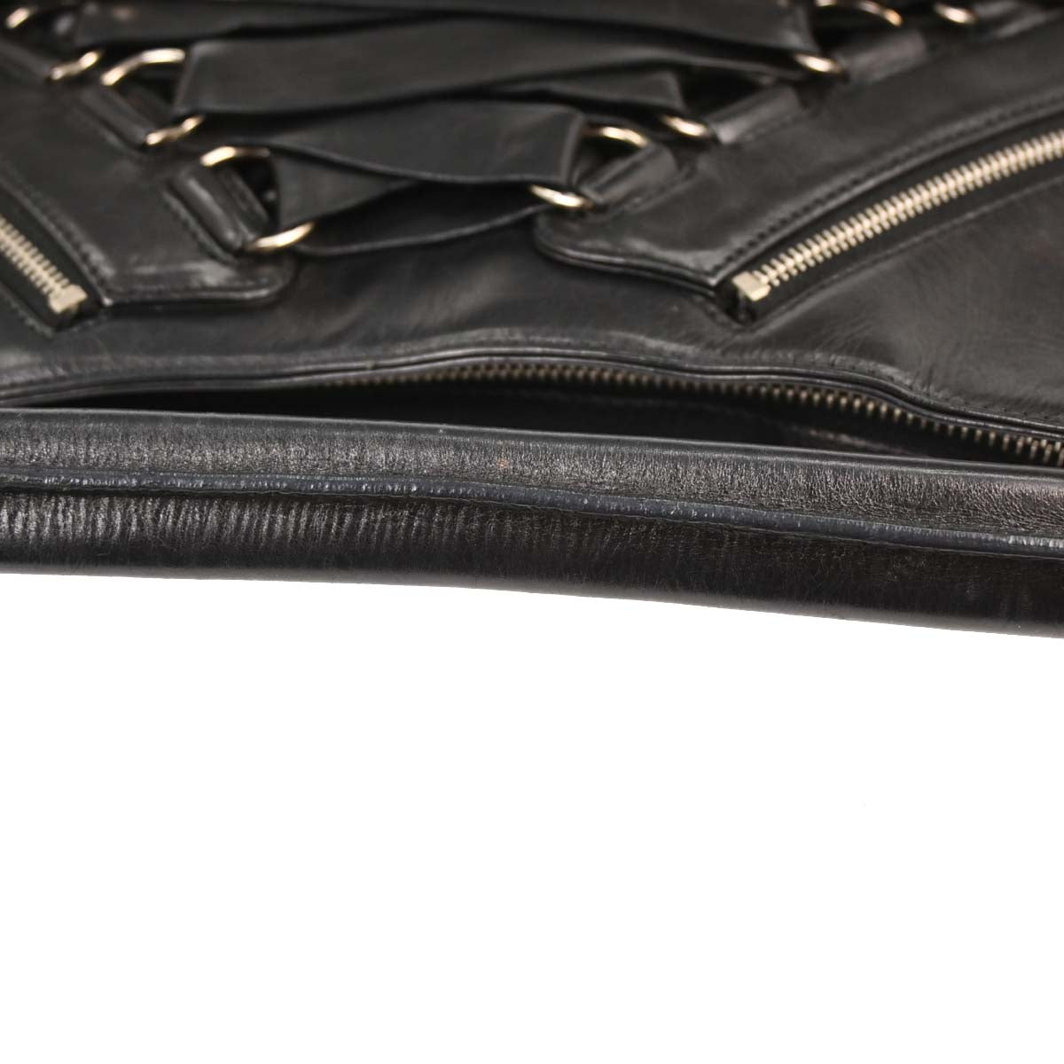 Christian Dior 2004 Black Leather Corset Handbag