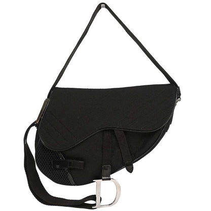 Christian Dior Black Nylon Saddle Shoulder Bag