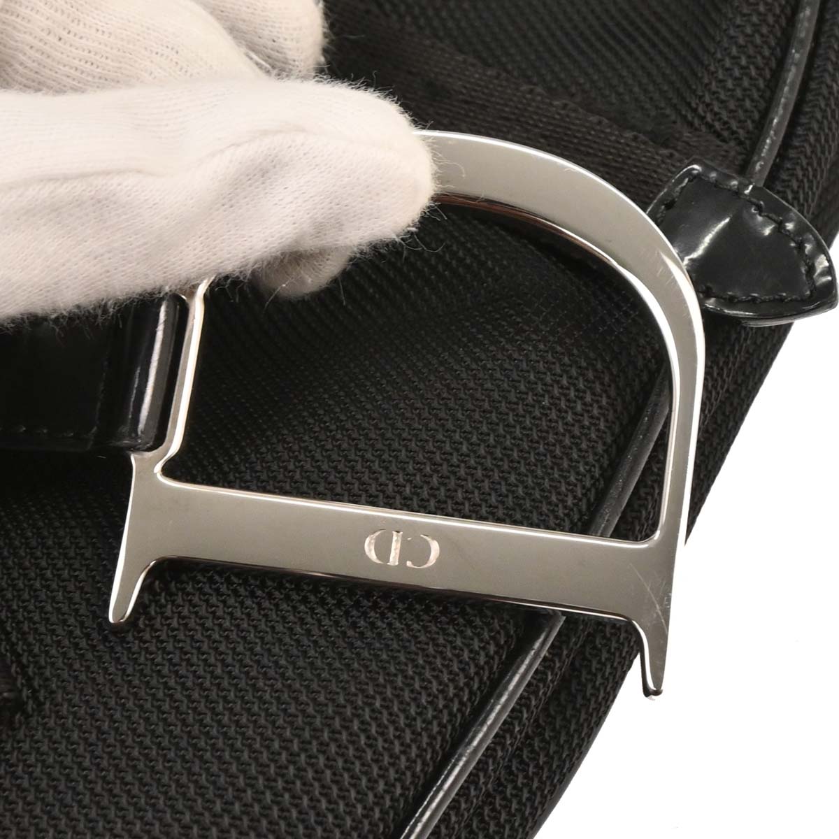 Christian Dior Black Nylon Saddle Shoulder Bag