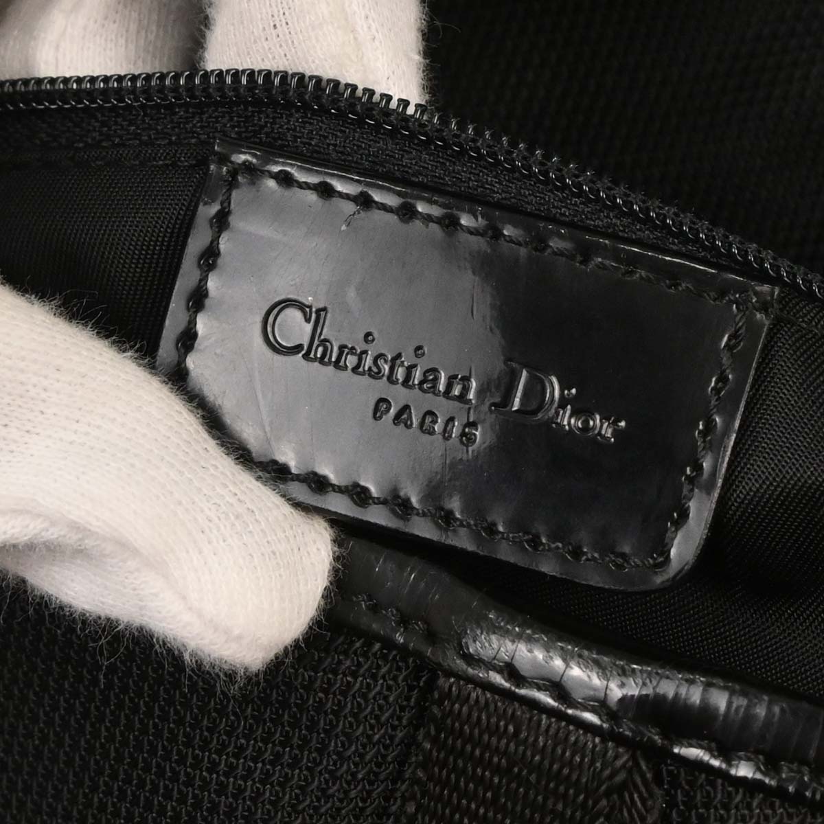 Christian Dior Black Nylon Saddle Shoulder Bag