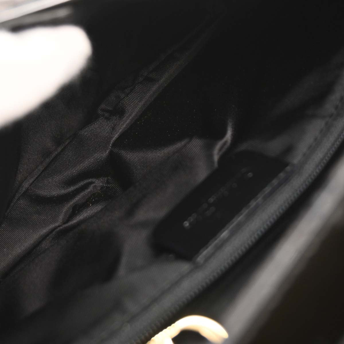 Christian Dior Black Patent Leather Double Saddle Handbag