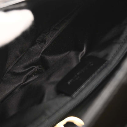 Christian Dior Black Patent Leather Double Saddle Handbag