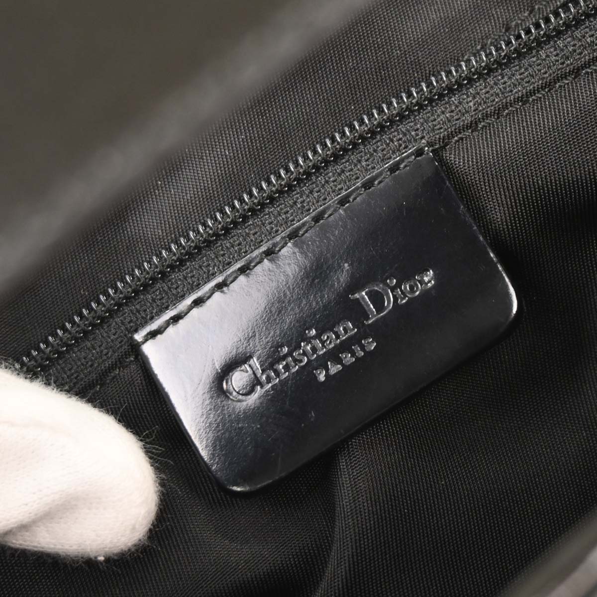 Christian Dior Black Patent Leather Double Saddle Handbag