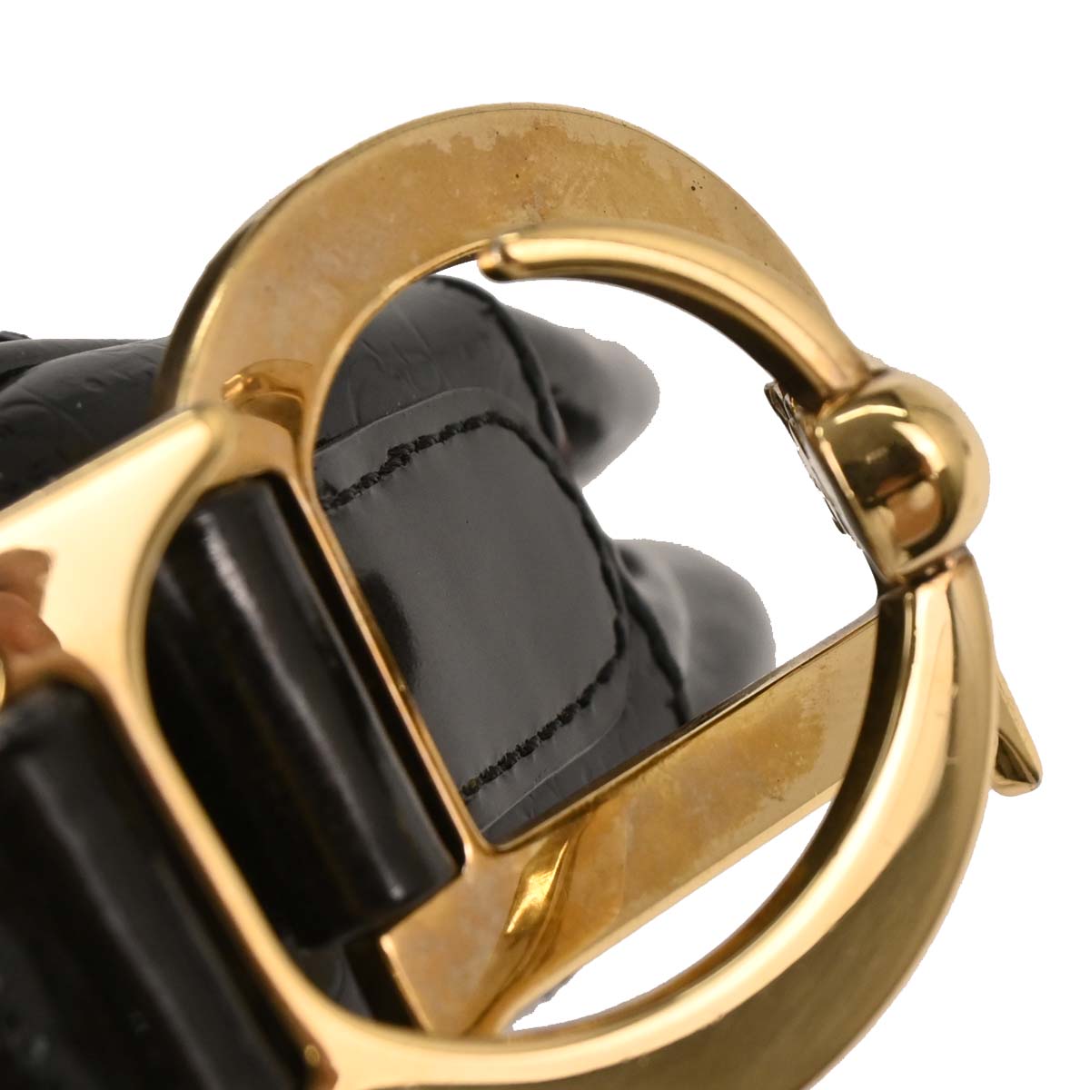 Christian Dior Black Patent Leather Double Saddle Handbag