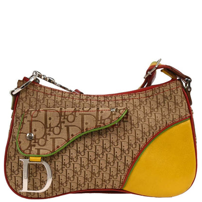 Christian Dior 2004 Rasta-Color Trotter Saddle Shoulder Bag