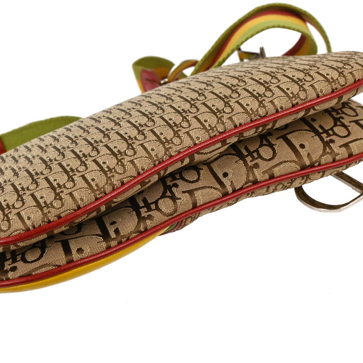 Christian Dior 2004 Rasta-Color Trotter Saddle Shoulder Bag