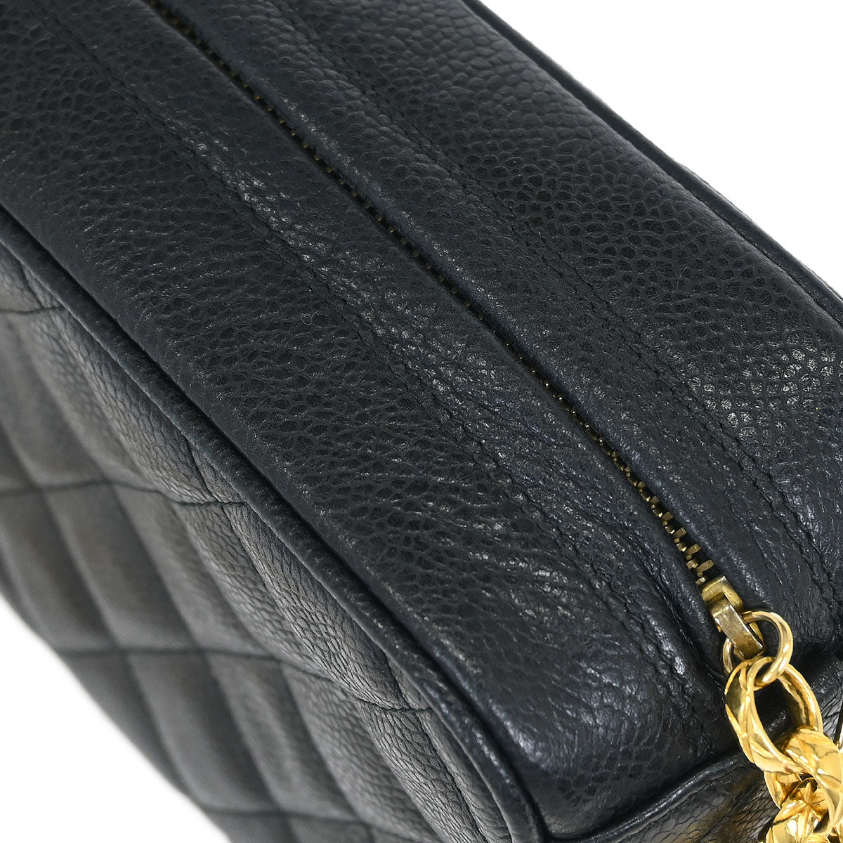 Chanel 1991-1994 Black Caviar Camera Bag Mini