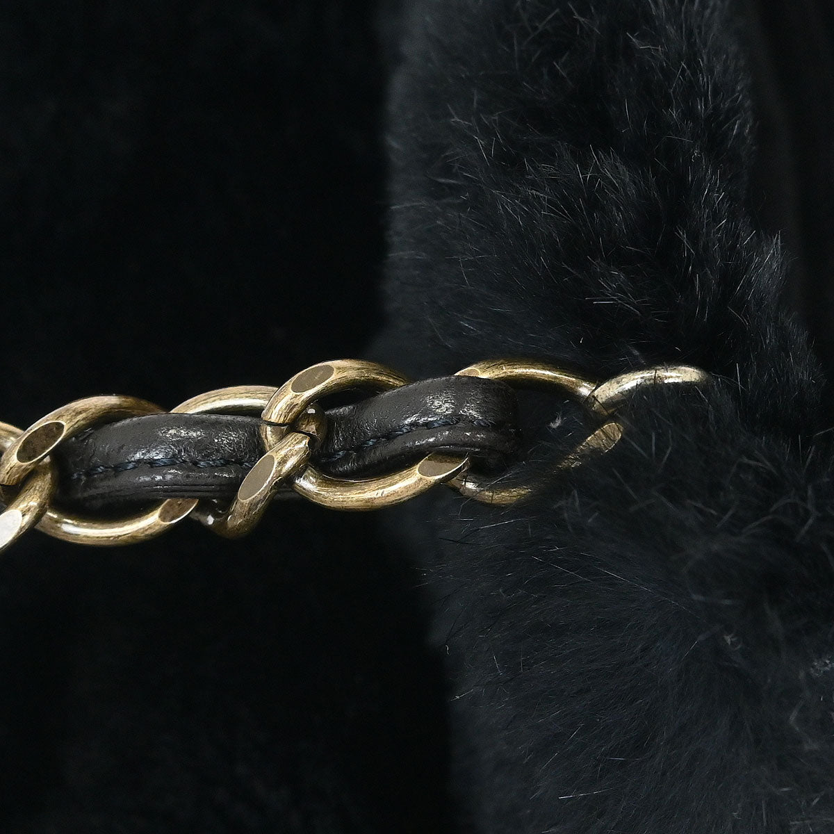 Chanel * 2000-2002 Black Rabbit Fur Shoulder Bag