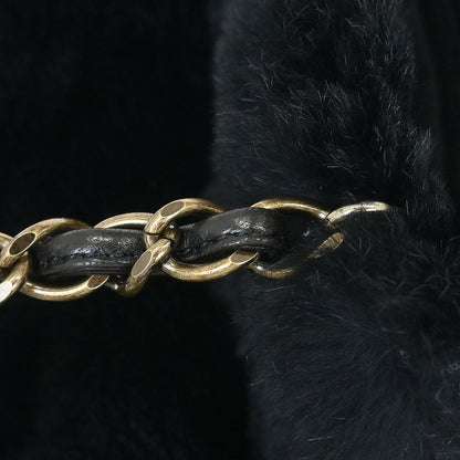 Chanel * 2000-2002 Black Rabbit Fur Shoulder Bag
