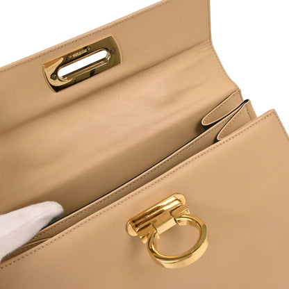 Salvatore Ferragamo Beige Gancini 2way Shoulder Handbag