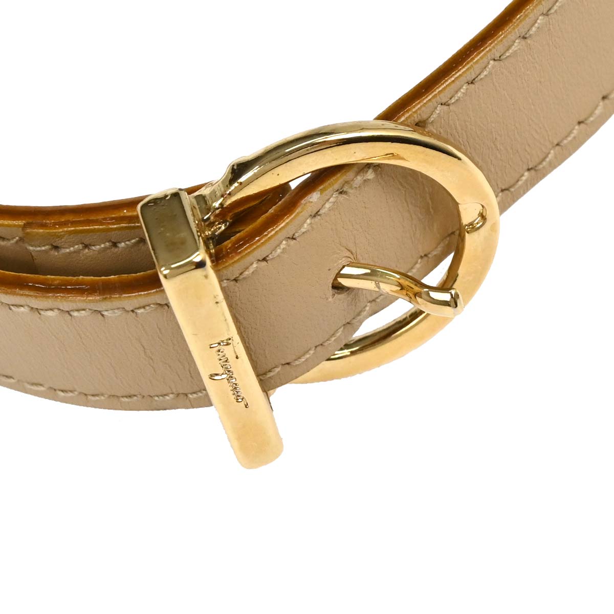 Salvatore Ferragamo Beige Gancini 2way Shoulder Handbag