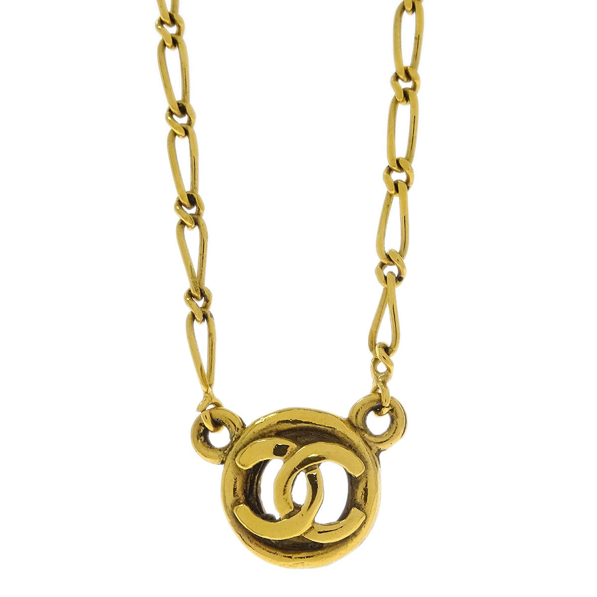 Chanel Medallion Pendant Necklace Gold 1982