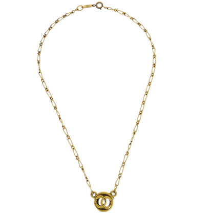 Chanel Medallion Pendant Necklace Gold 1982