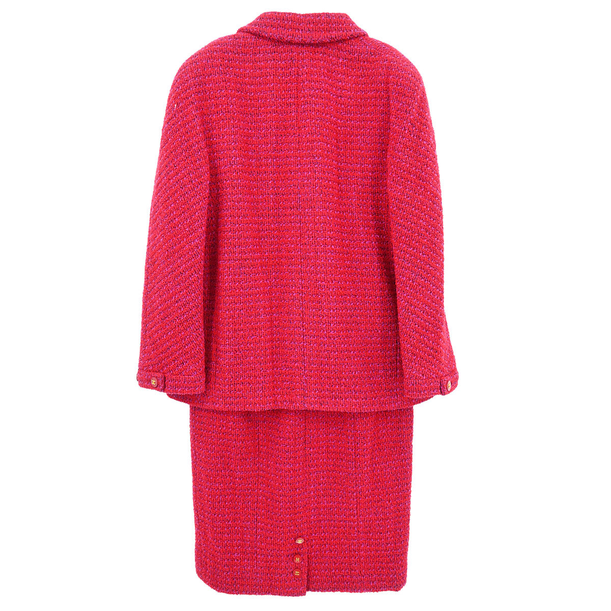 Chanel 1995 Setup Suit Jacket Skirt Red #38