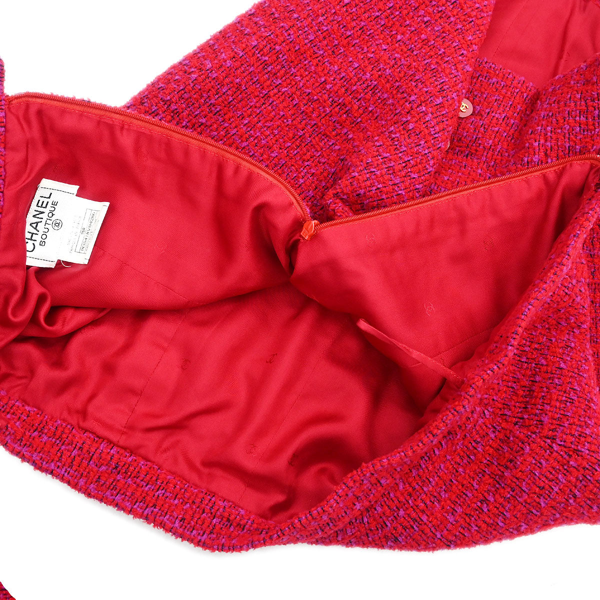 Chanel 1995 Setup Suit Jacket Skirt Red #38