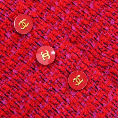 Chanel 1995 Setup Suit Jacket Skirt Red #38