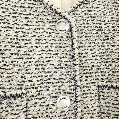 Chanel 1996 Collarless Jacket Gray #42