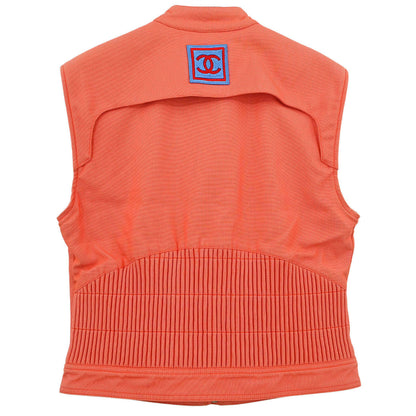 Chanel 2002 Sport Line Zip Up Jacket Orange #40
