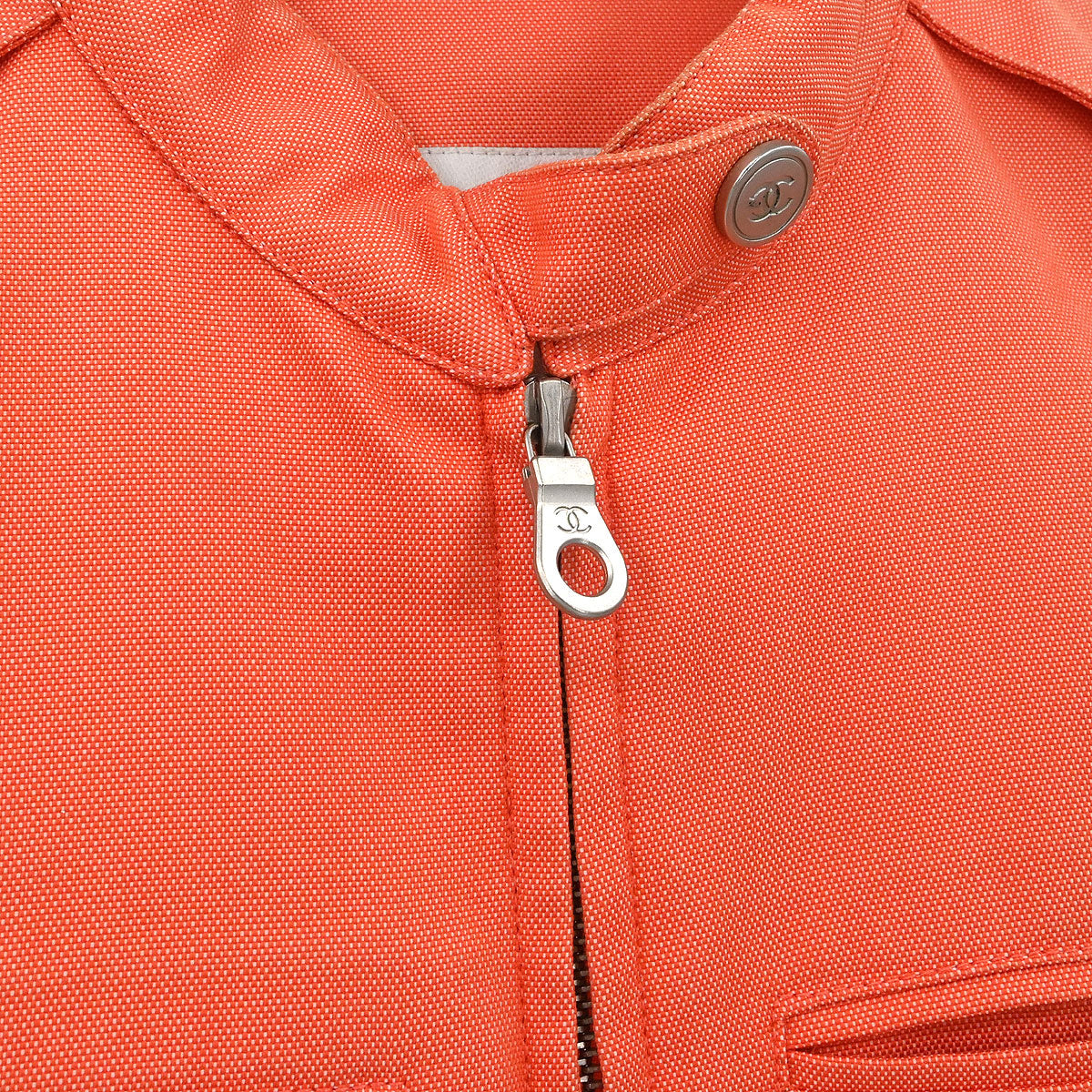 Chanel 2002 Sport Line Zip Up Jacket Orange #40