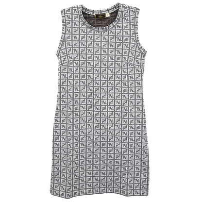 Fendi Sleeveless Dress Zucchino White #40