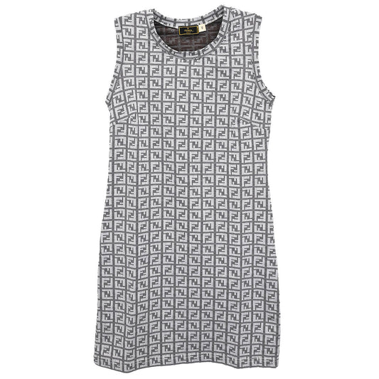 Fendi Sleeveless Dress Zucchino White #40