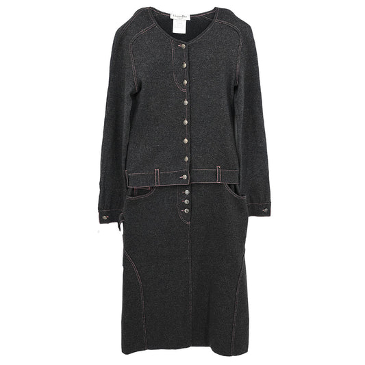 Christian Dior 2003 Setup Suit Cardigan Skirt #36 #38