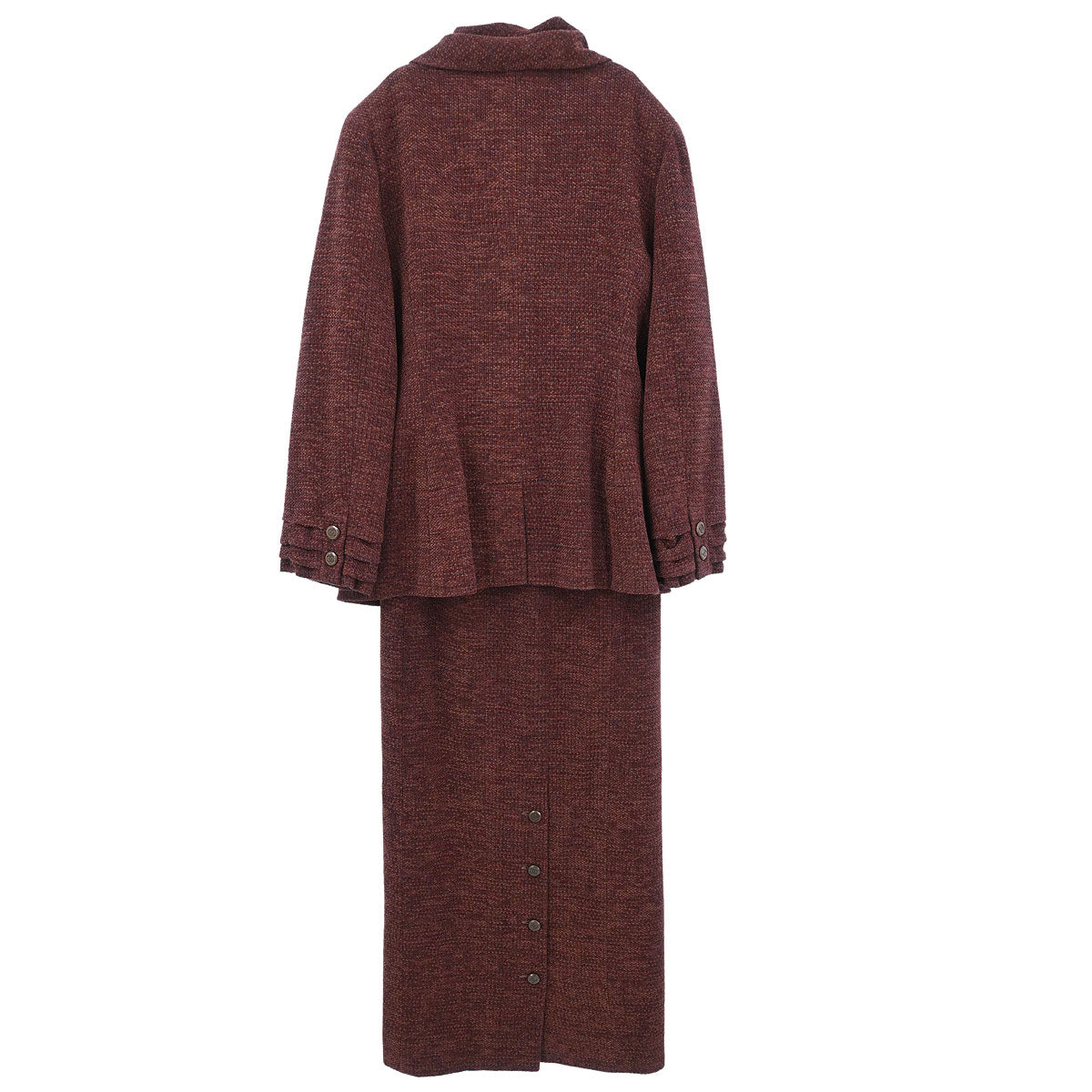 Chanel 1998 Setup Suit Jacket Skirt Brown #42