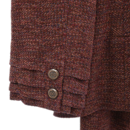 Chanel 1998 Setup Suit Jacket Skirt Brown #42