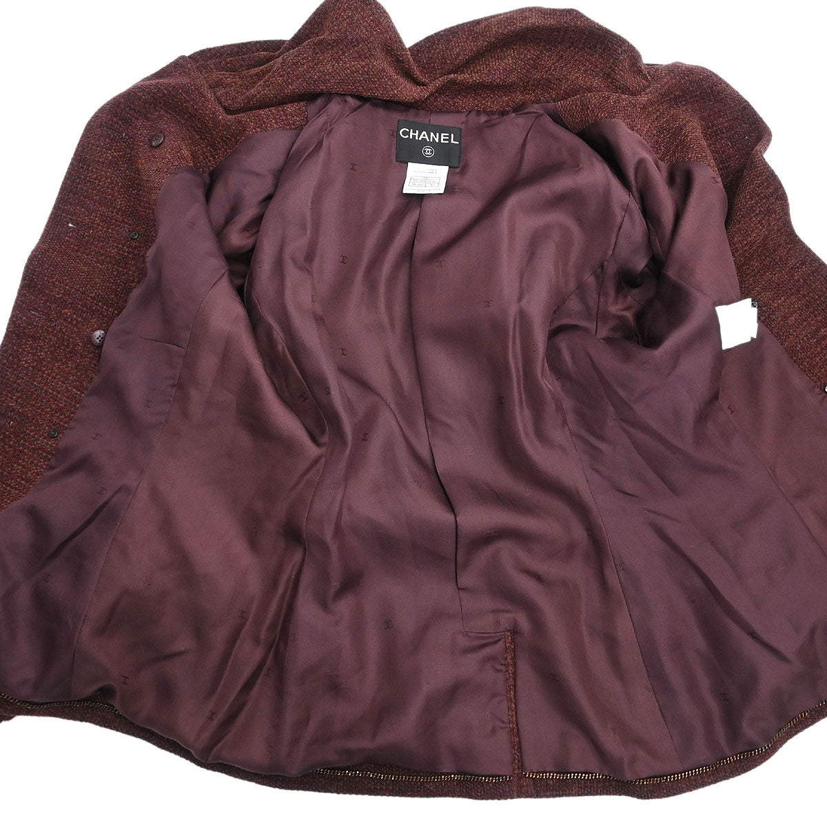 Chanel 1998 Setup Suit Jacket Skirt Brown #42