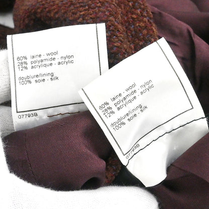 Chanel 1998 Setup Suit Jacket Skirt Brown #42