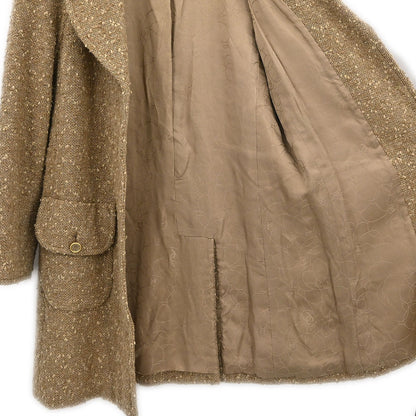 Chanel 2001 Single Breasted Coat Beige #38