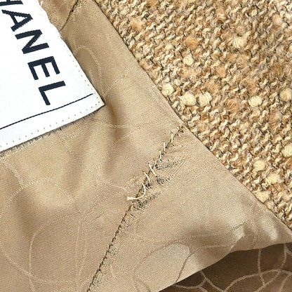 Chanel 2001 Single Breasted Coat Beige #38