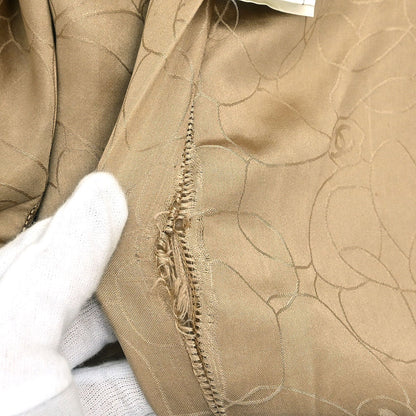 Chanel 2001 Single Breasted Coat Beige #38