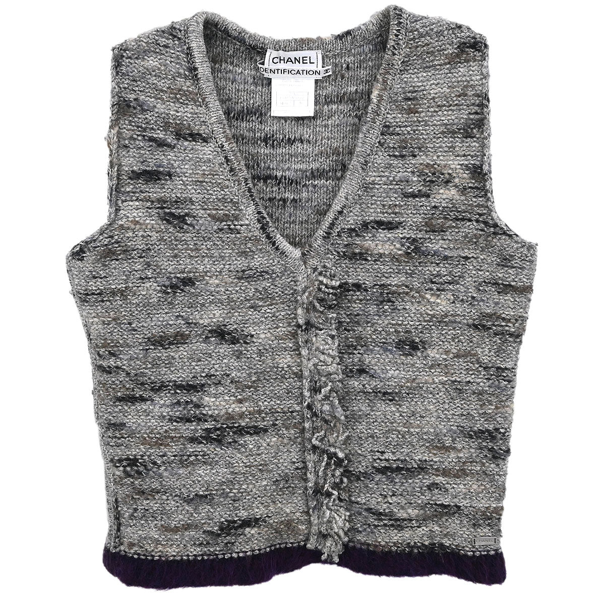 Chanel 2009 Sleeveless Jacket Vest Gray #36