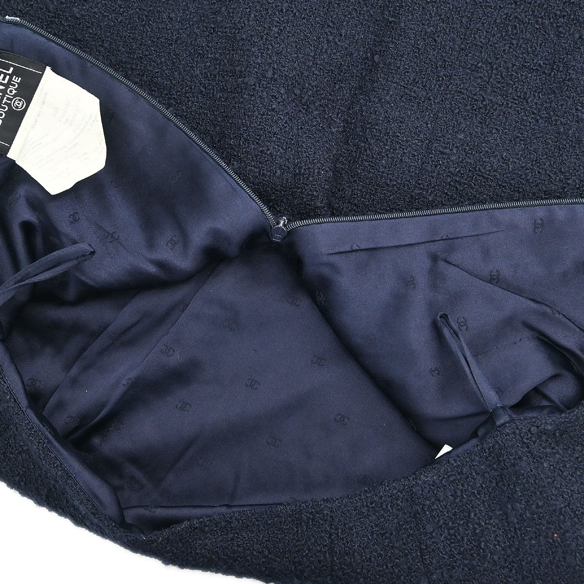 Chanel 1994 Setup Suit Jacket Skirt Navy #38
