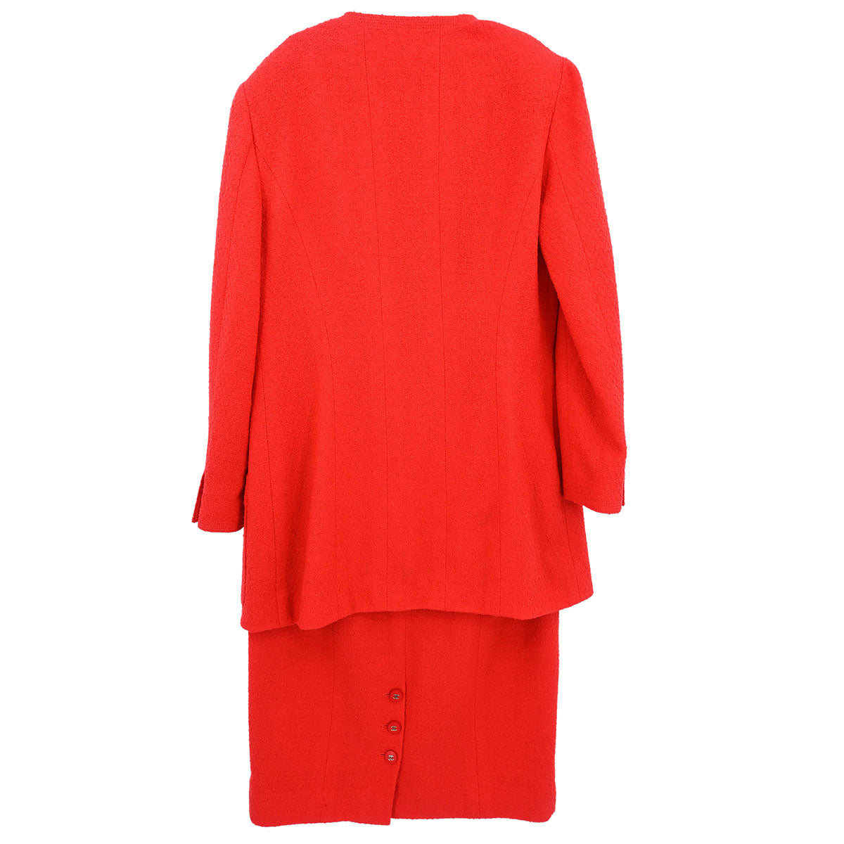 Chanel 1996 Setup Suit Jacket Skirt Red #40
