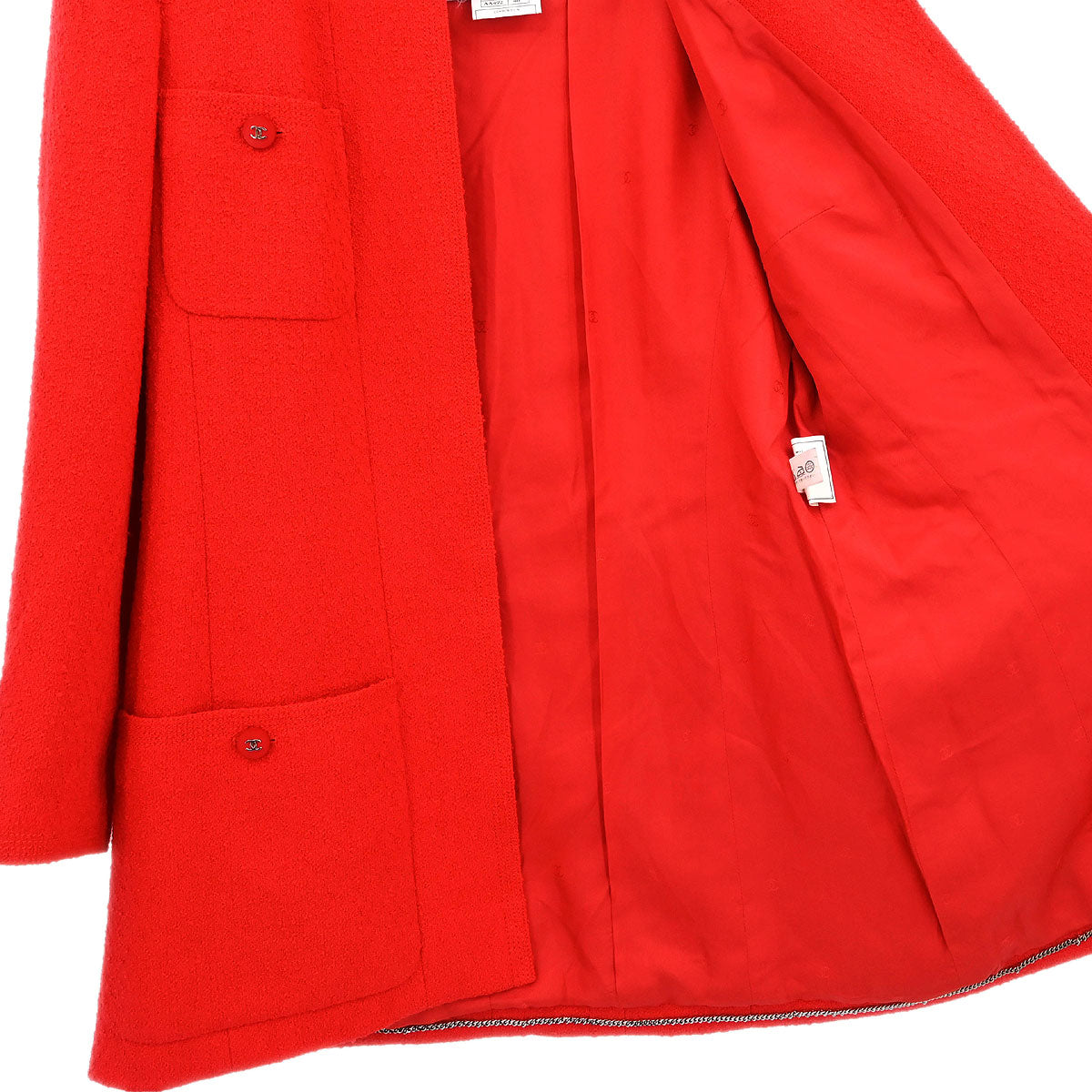 Chanel 1996 Setup Suit Jacket Skirt Red #40