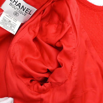 Chanel 1996 Setup Suit Jacket Skirt Red #40